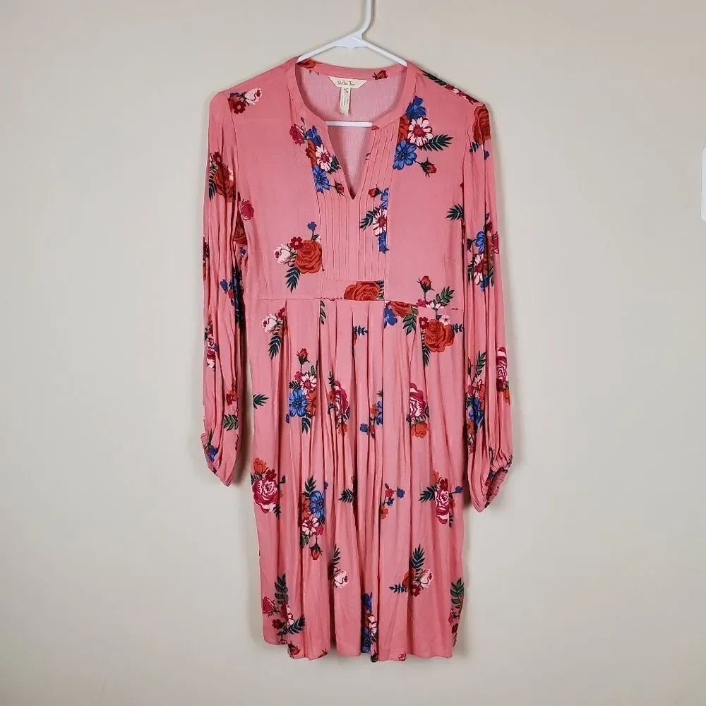 Matilda Jane Let's Go Out Pink Floral Babydoll Dress Size XSIn good condition